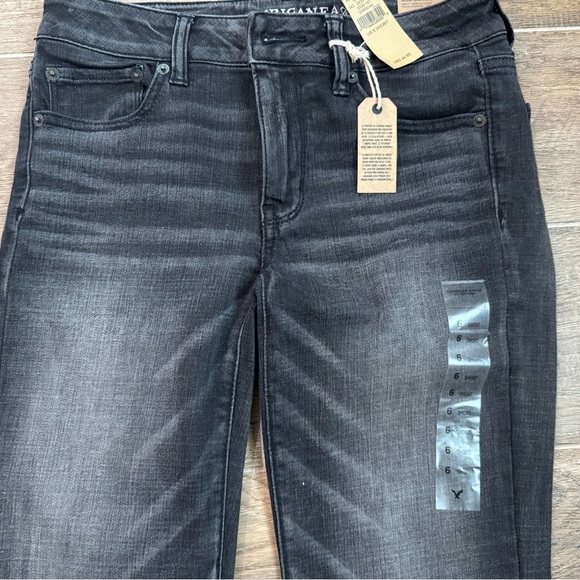 American Eagle AE NWT Super stretch Straight Leg Mid rise Dark Raven 6S #9336 - Picture 2 of 7